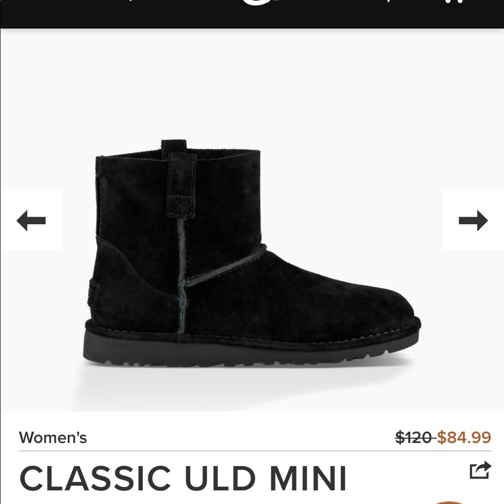 Ugg Classic Mini Unlined -size 7 black